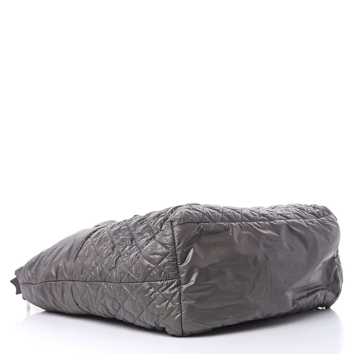 Nylon Quilted Large Coco Cocoon Tote Grey