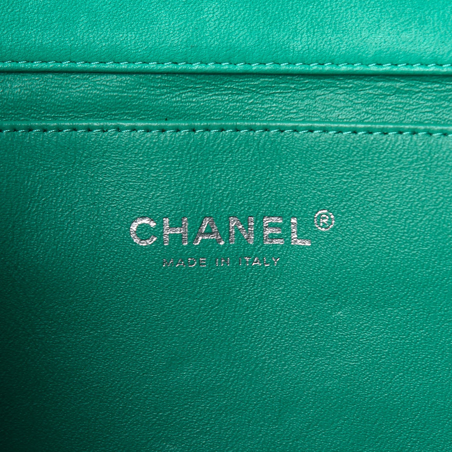 Chanel Lambskin Quilted Clutch With Chain Flap Green 8 of 14