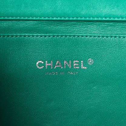 Chanel Lambskin Quilted Clutch With Chain Flap Green 8 of 14