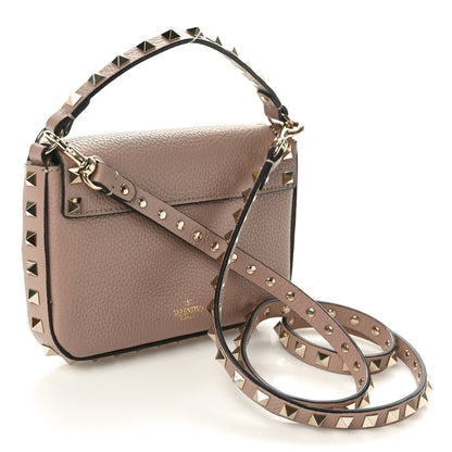 Valentino Garavani Grainy Calfskin Rockstud Crossbody Pouch Poudre 2 of 9