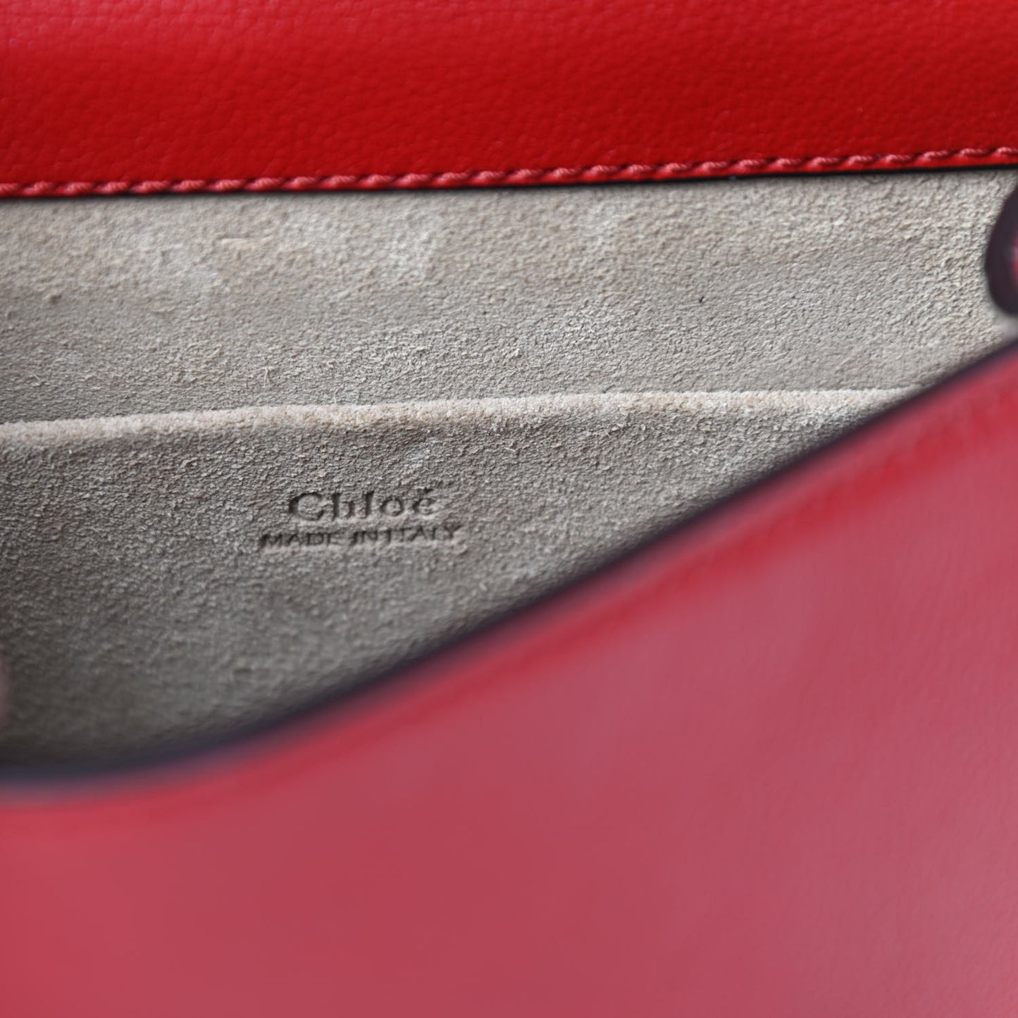 Calfskin Suede Small Nile Bracelet Bag Dahlia Red