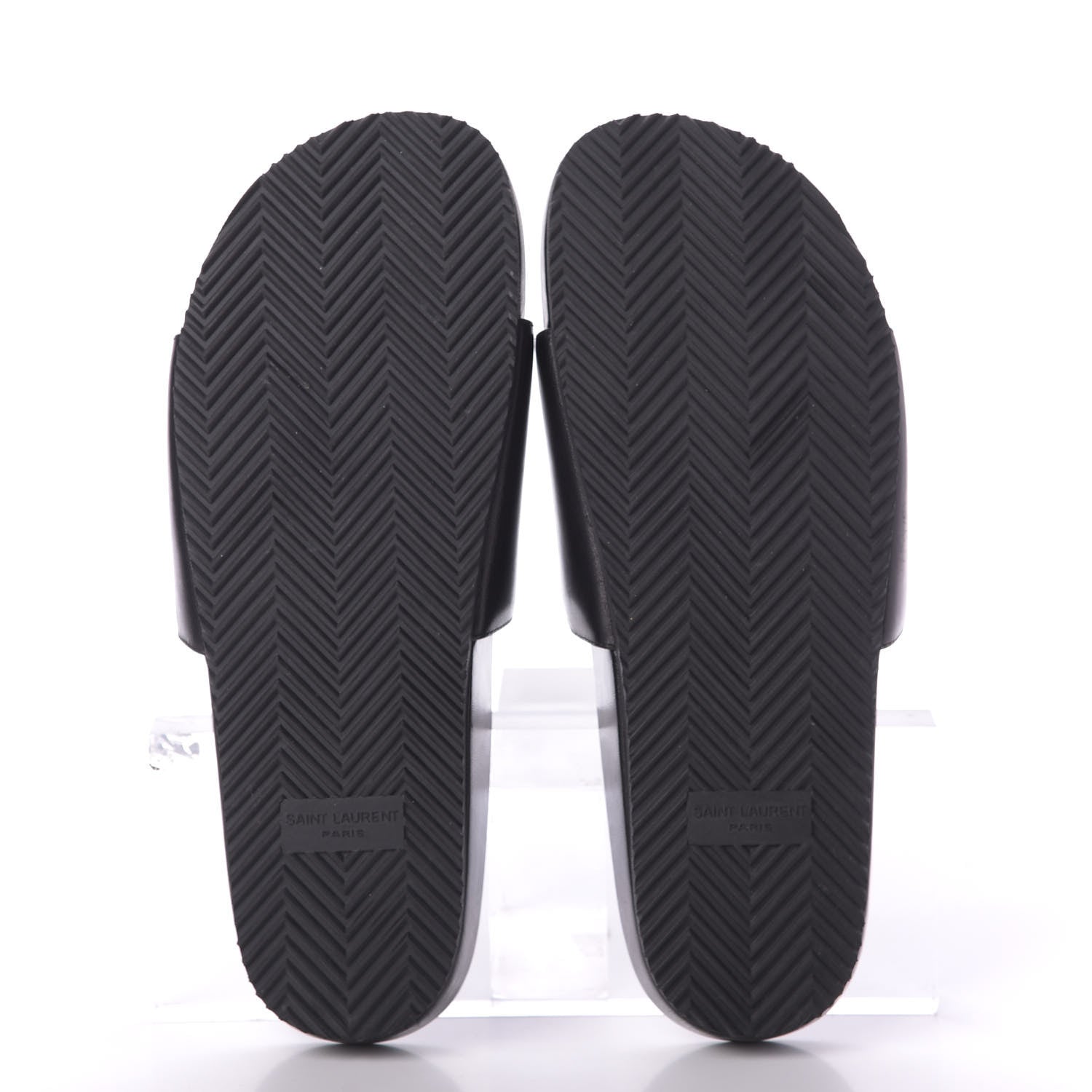 Saint Laurent Lambskin Joan Slide Sandals Black 6 of 10