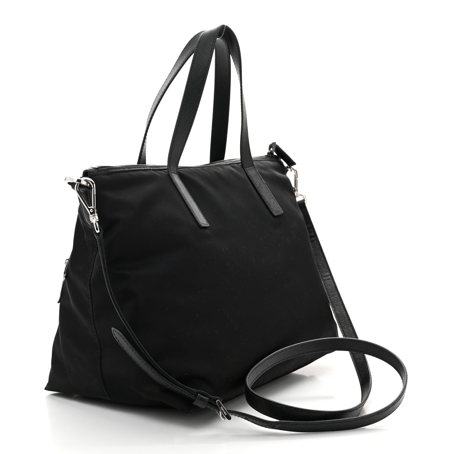 Prada Nylon Tessuto Saffiano Robot Tote Bag Black Petal 3 of 10