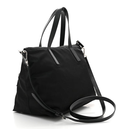 Prada Nylon Tessuto Saffiano Robot Tote Bag Black Petal 3 of 10