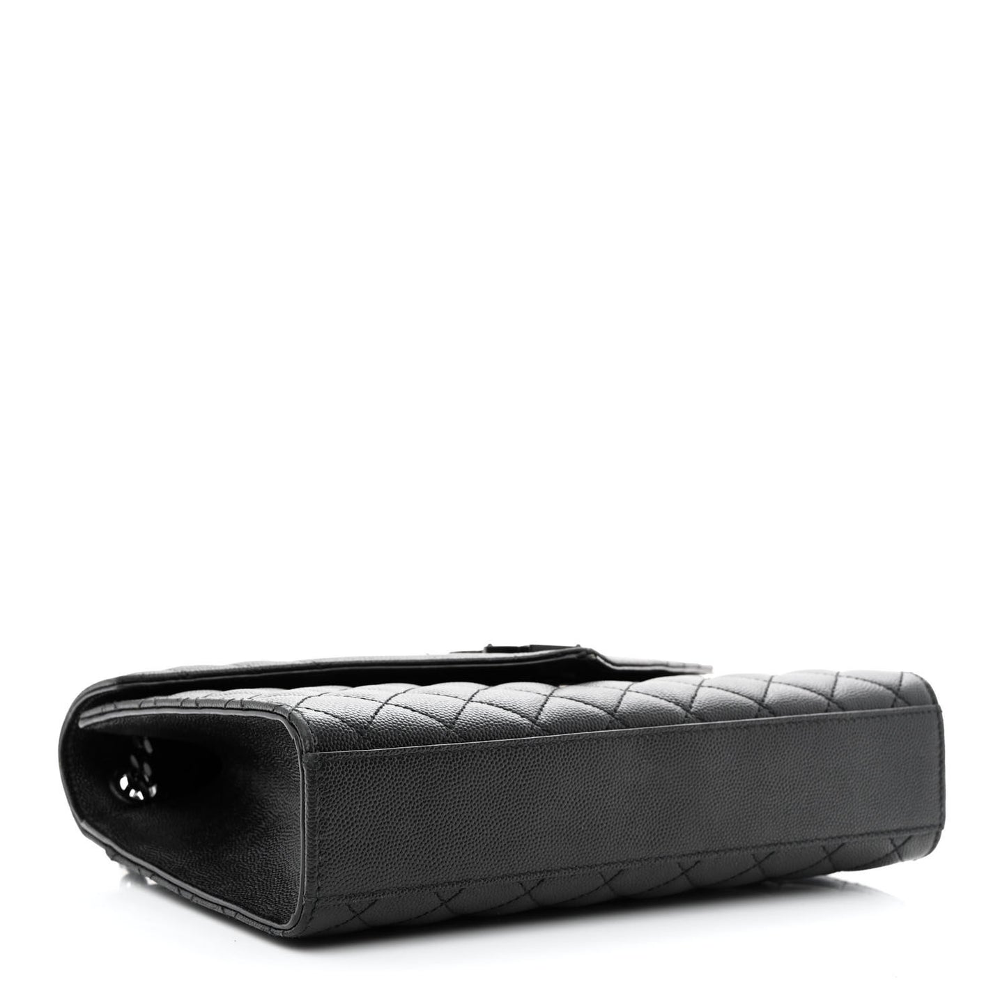 Grain De Poudre Textured Mixed Matelasse Triquilt Medium Monogram Monochrome Satchel Black