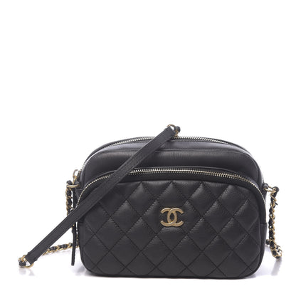 Chanel Calfskin Quilted Day Trips Camera Case Black 1 of 10