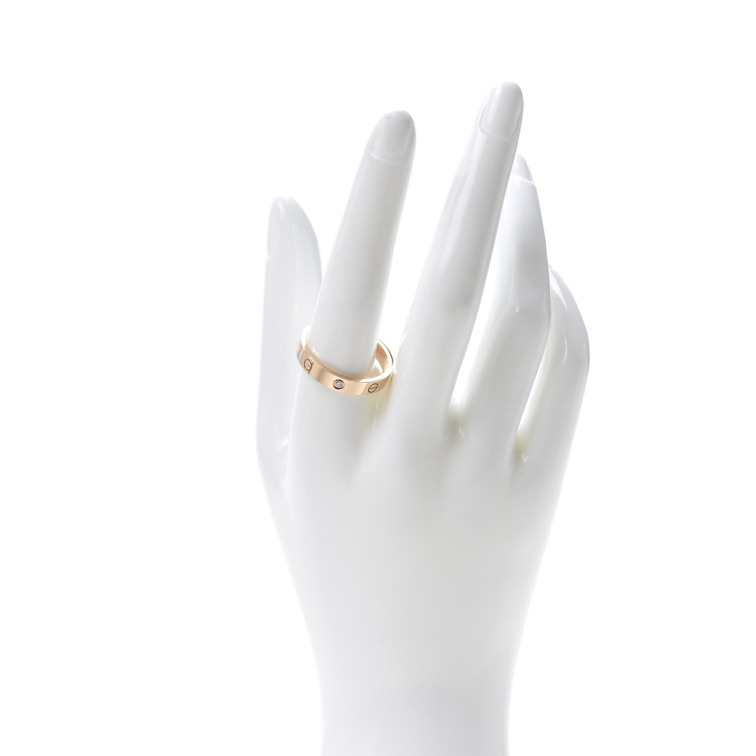 Cartier 18K Pink Gold Diamond 4mm LOVE Wedding Band Ring 64 10.75 2 of 6