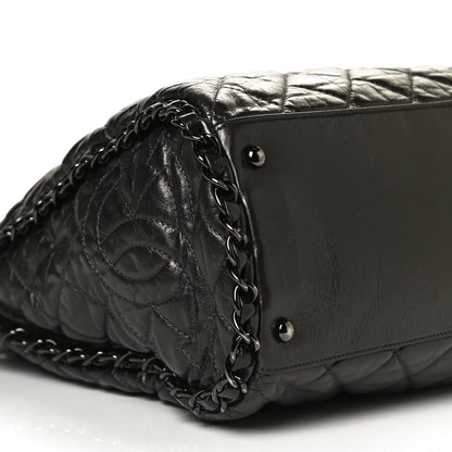 Chanel Metallic Calfskin Quilted Large Chain Me Hobo Dark Grey 10 of 10