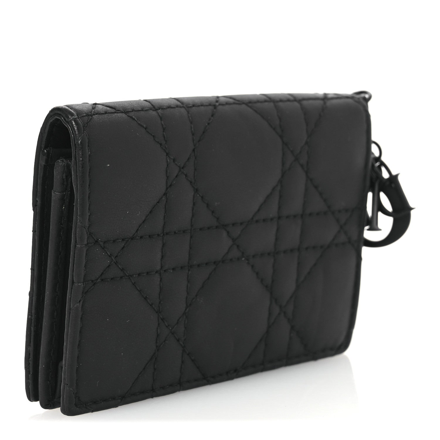 Christian Dior Ultra Matte Calfskin Small Lady Dior Flap Card Holder Black 3 of 9