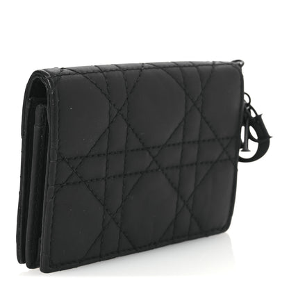 Christian Dior Ultra Matte Calfskin Small Lady Dior Flap Card Holder Black 3 of 9