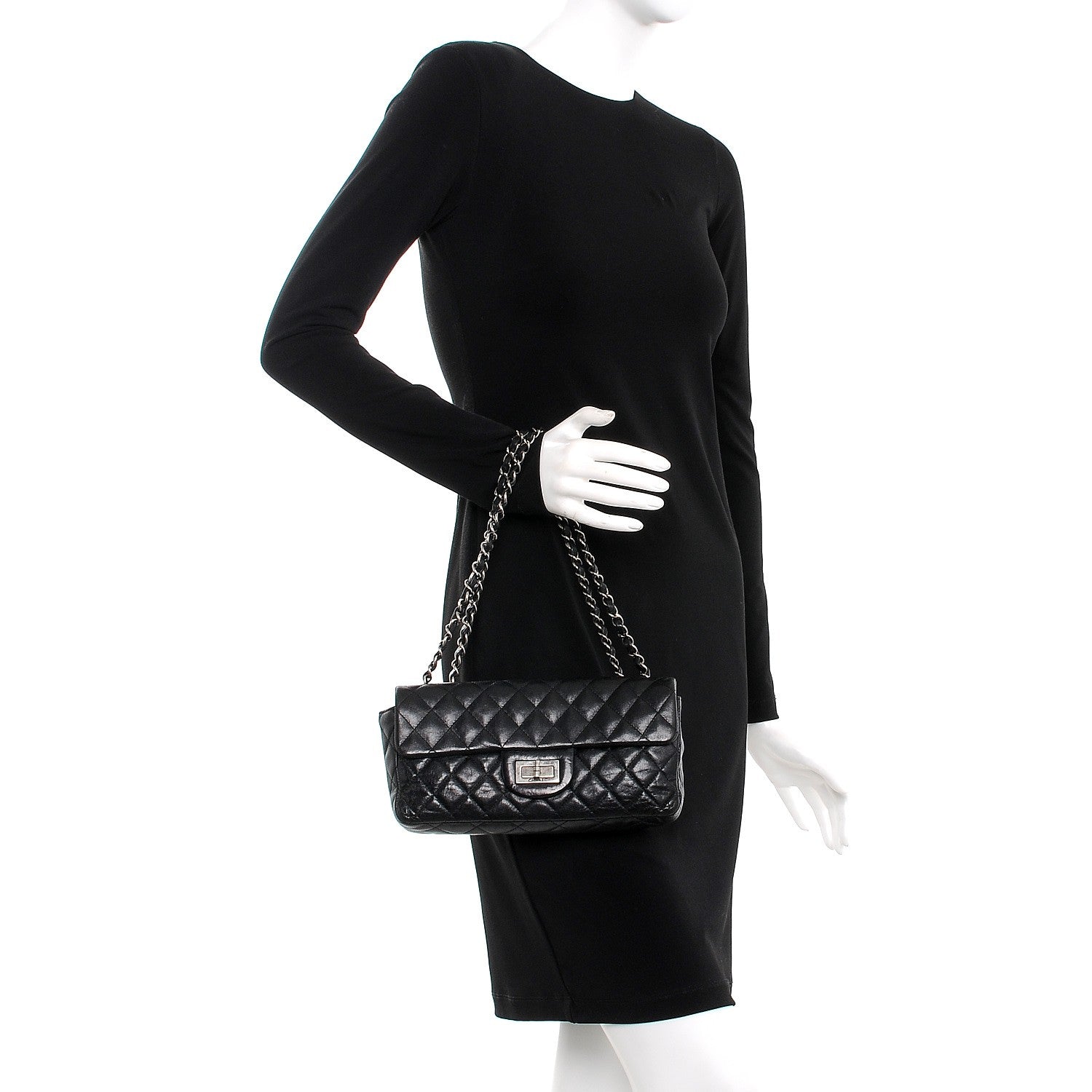 Chanel Calfskin Quilted Hybrid Reissue East West Flap Black 2 of 7