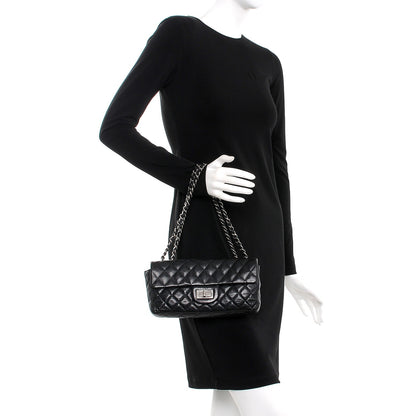 Chanel Calfskin Quilted Hybrid Reissue East West Flap Black 2 of 7