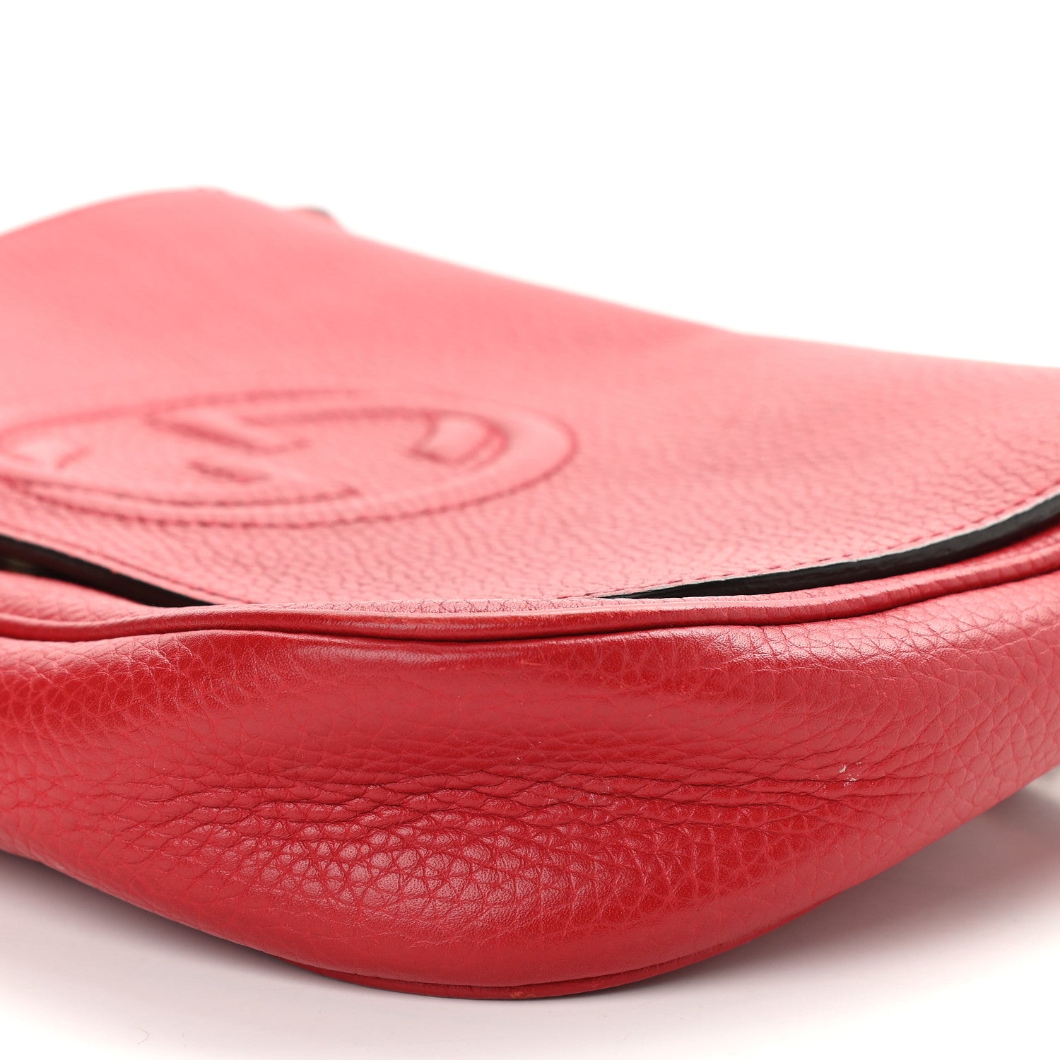 Gucci Pebbled Calfskin Medium Soho Flap Crossbody Tabasco Red 9 of 12