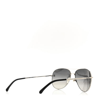 Chanel Metal Polarized Aviator CC Sunglasses 4189-T-Q Gold 4 of 9