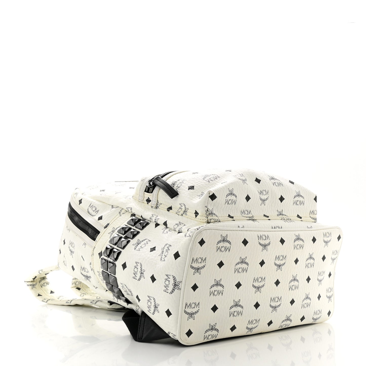 Visetos Medium Side Studs Stark Backpack White
