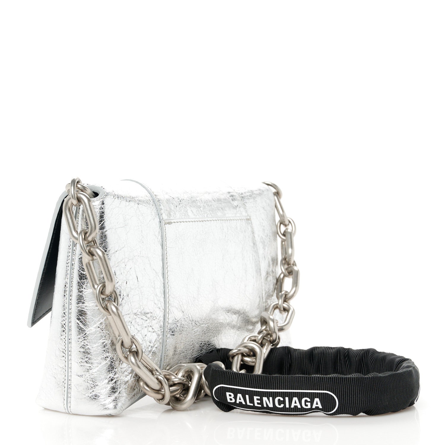 Balenciaga Metallic Calfskin Downtown Chain Shoulder Bag XS Silver 3 of 11