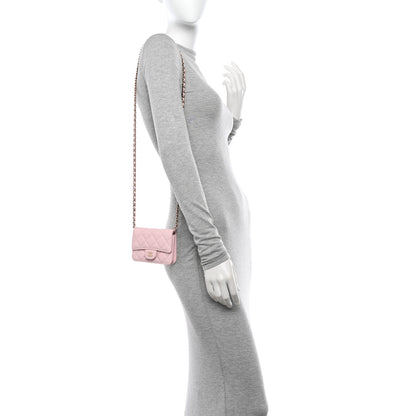 Chanel Caviar Quilted Mini Chain Bag Pink 2 of 12