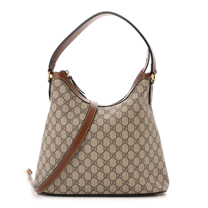 Gucci GG Supreme Monogram Linea A Hobo Brown 1 of 15