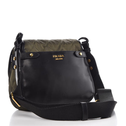 Prada Tessuto Nylon City Calfskin Quilted Crossbody Mimetico Black 3 of 7
