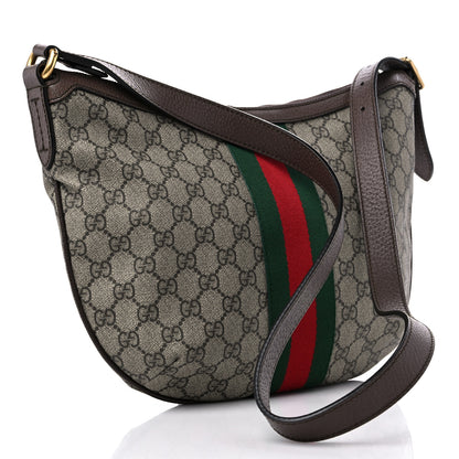 Gucci GG Supreme Monogram Web Small Ophidia Half Moon Hobo Brown 3 of 11