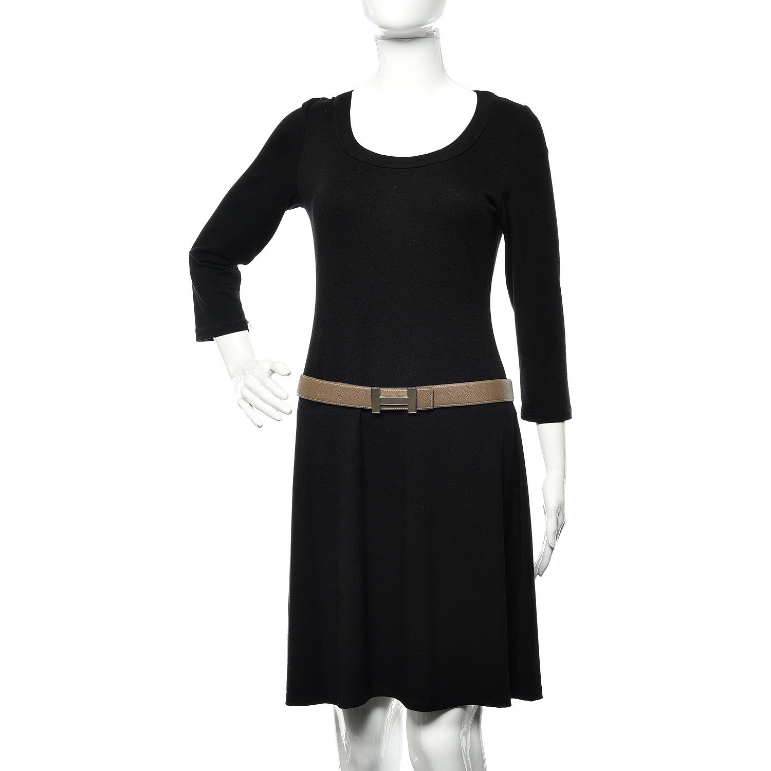 Hermes Epsom Swift Quiz H 32mm Belt 100 Black Etoupe 2 of 6