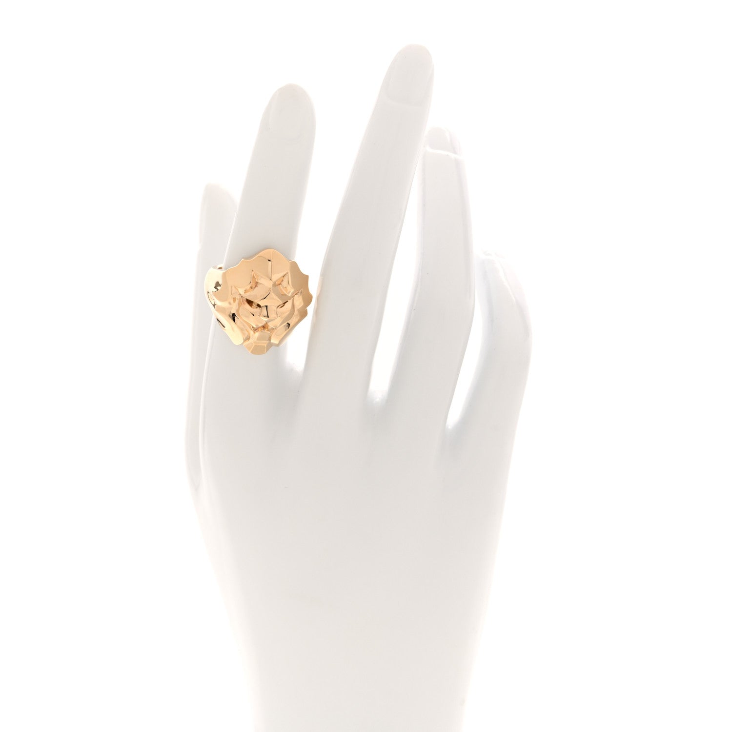 Chanel 18K Yellow Gold Sous Le Signe Du Lion Ring 50 5.25 2 of 5