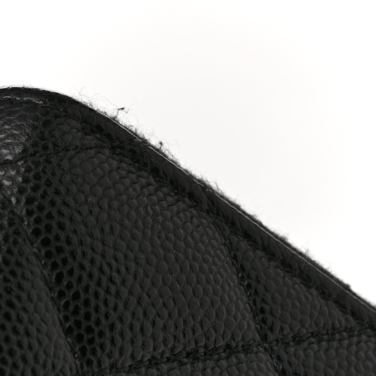 Caviar Quilted Zip Coin Purse Black