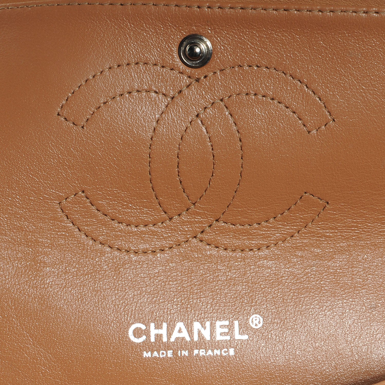 Chanel Lambskin Quilted Medium Double Flap Light Brown Coral 8 of 10