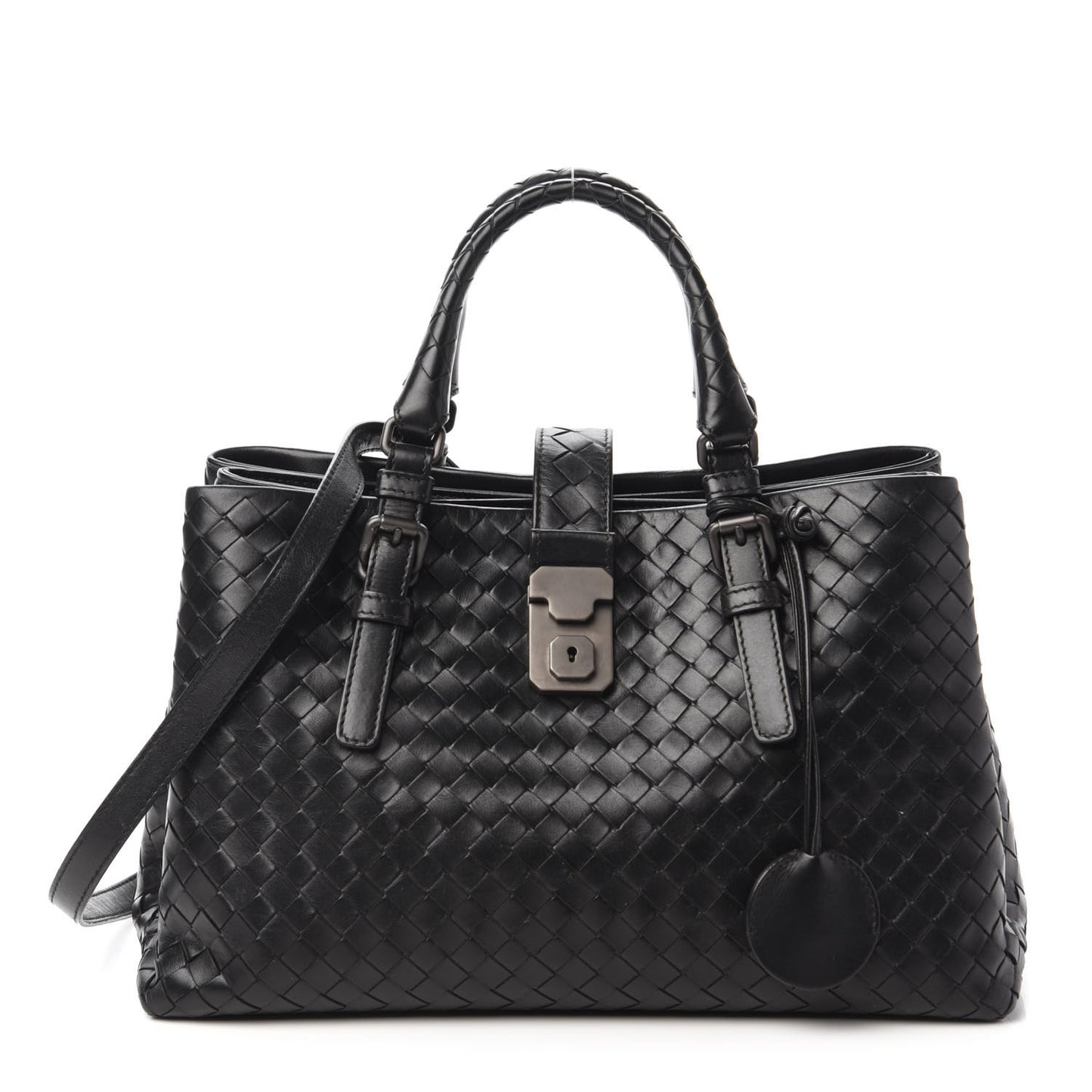 Light Calf Intrecciato Small Roma Black