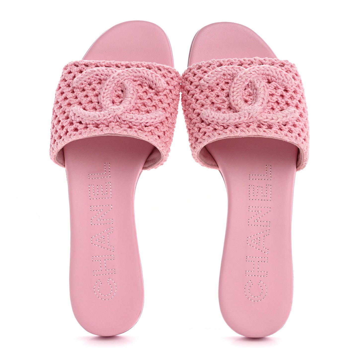 Crochet CC Mules Sandals 36.5 Rose
