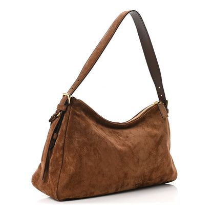 Prada Scamosciato Suede Large Aimee Shoulder Bag Cacao 3 of 10