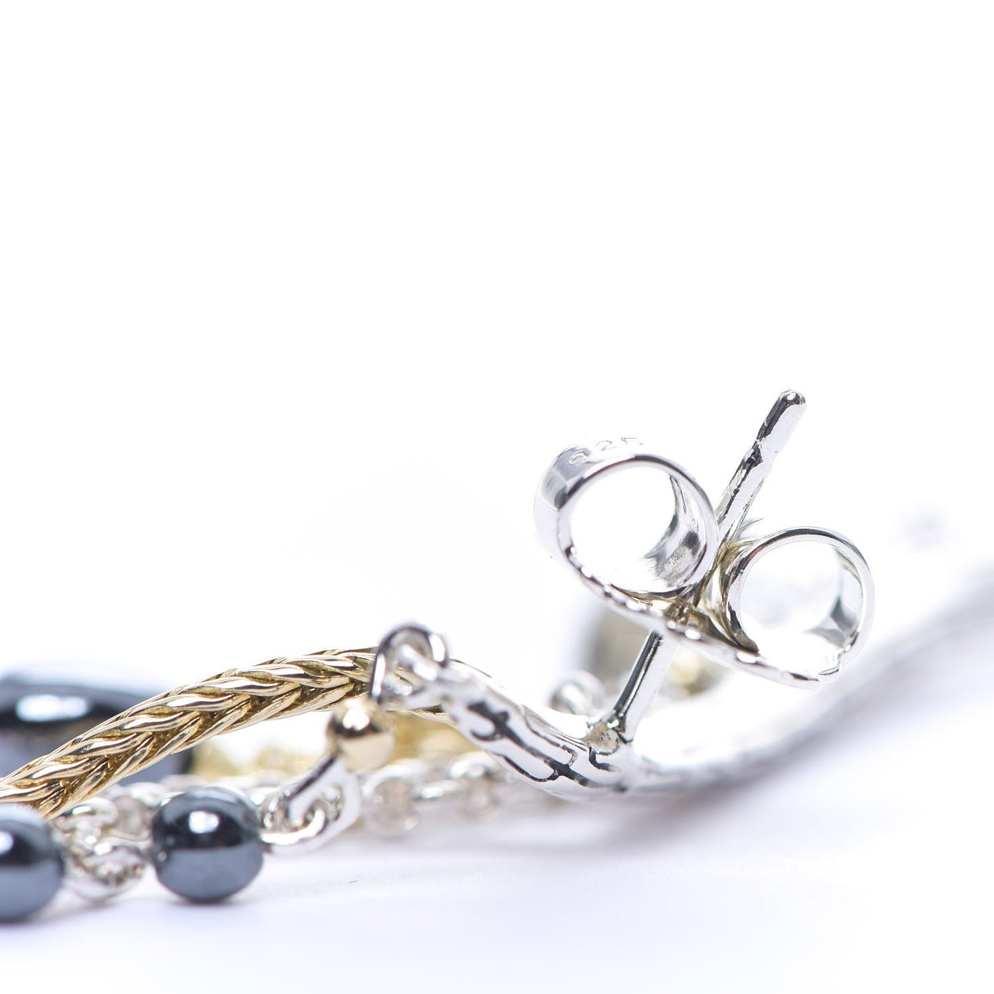 X Adwoa Aboah Sterling Silver Tourmaline Pyrite Hematite Classic Chain Single Ear Cuff