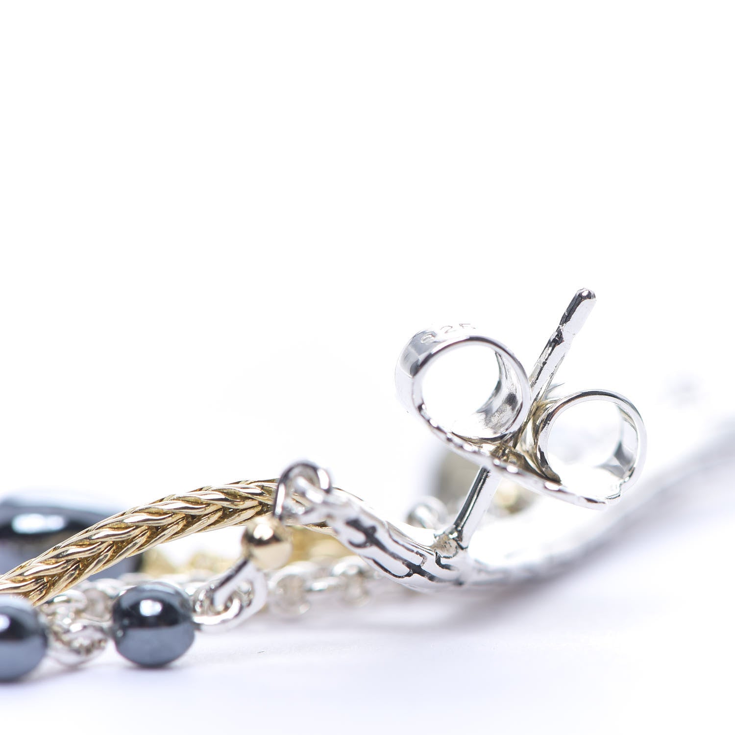 John Hardy X Adwoa Aboah Sterling Silver Tourmaline Pyrite Hematite Classic Chain Single Ear Cuff 2 of 4