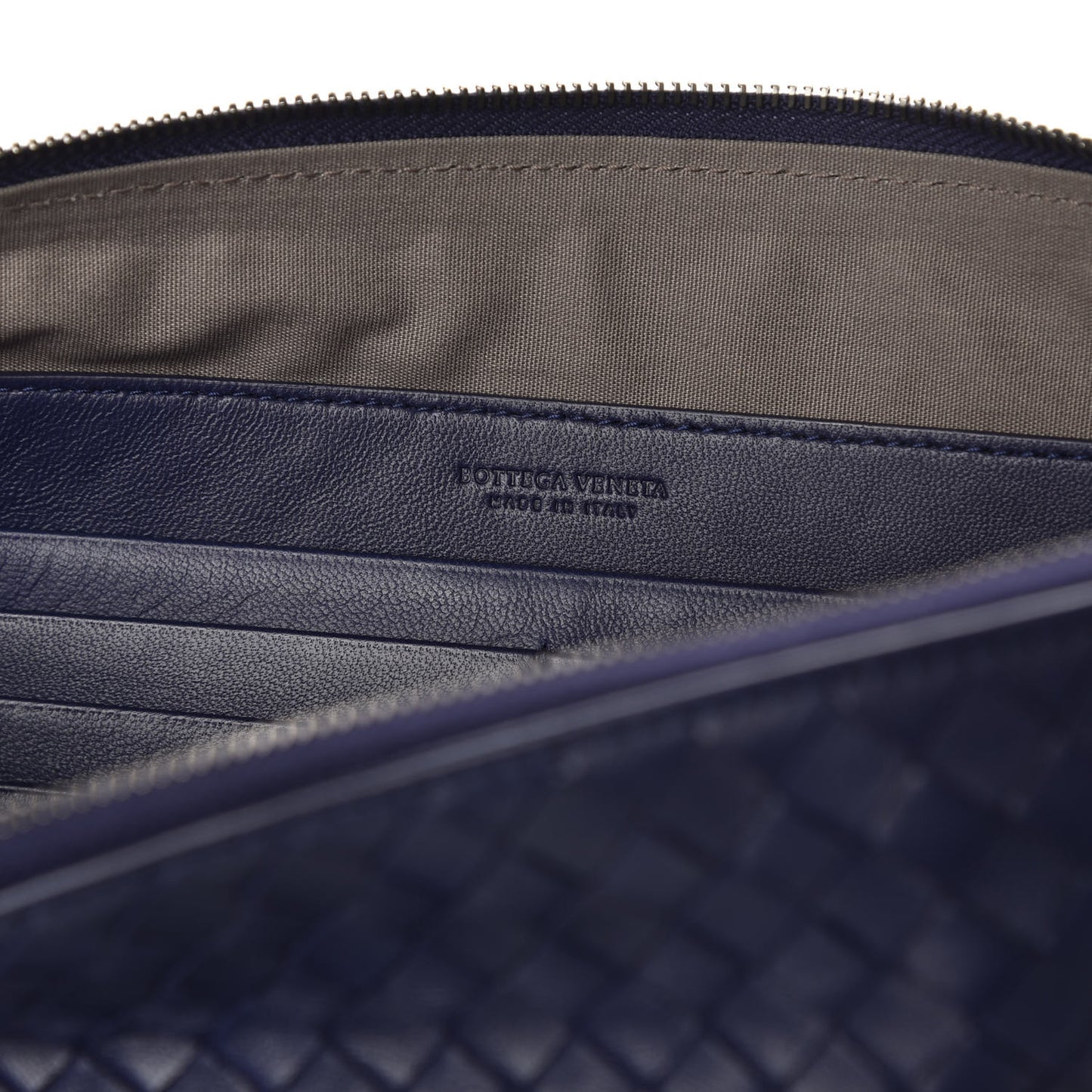 Nappa Intrecciato Large Flat Zip Biletto Pouch