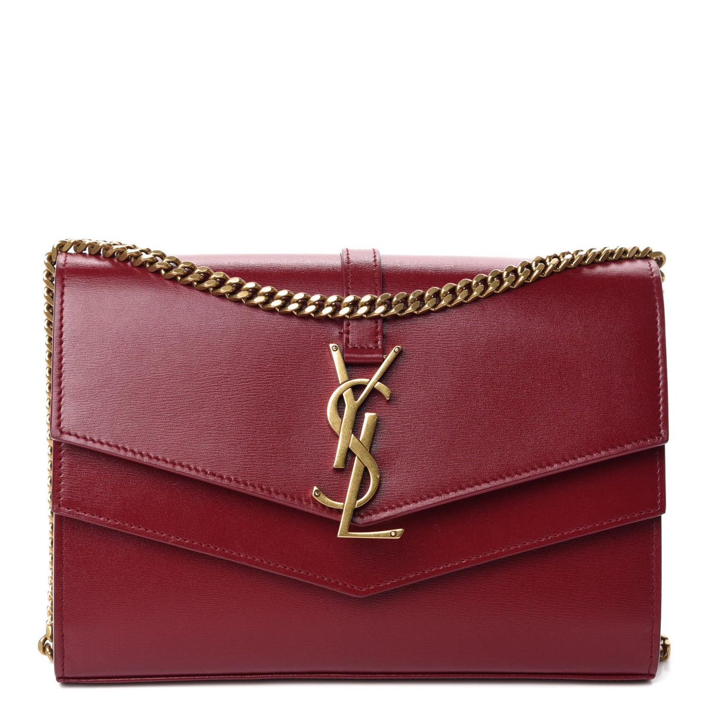Smooth Calfskin Monogram Sulpice Chain Wallet Amaretto