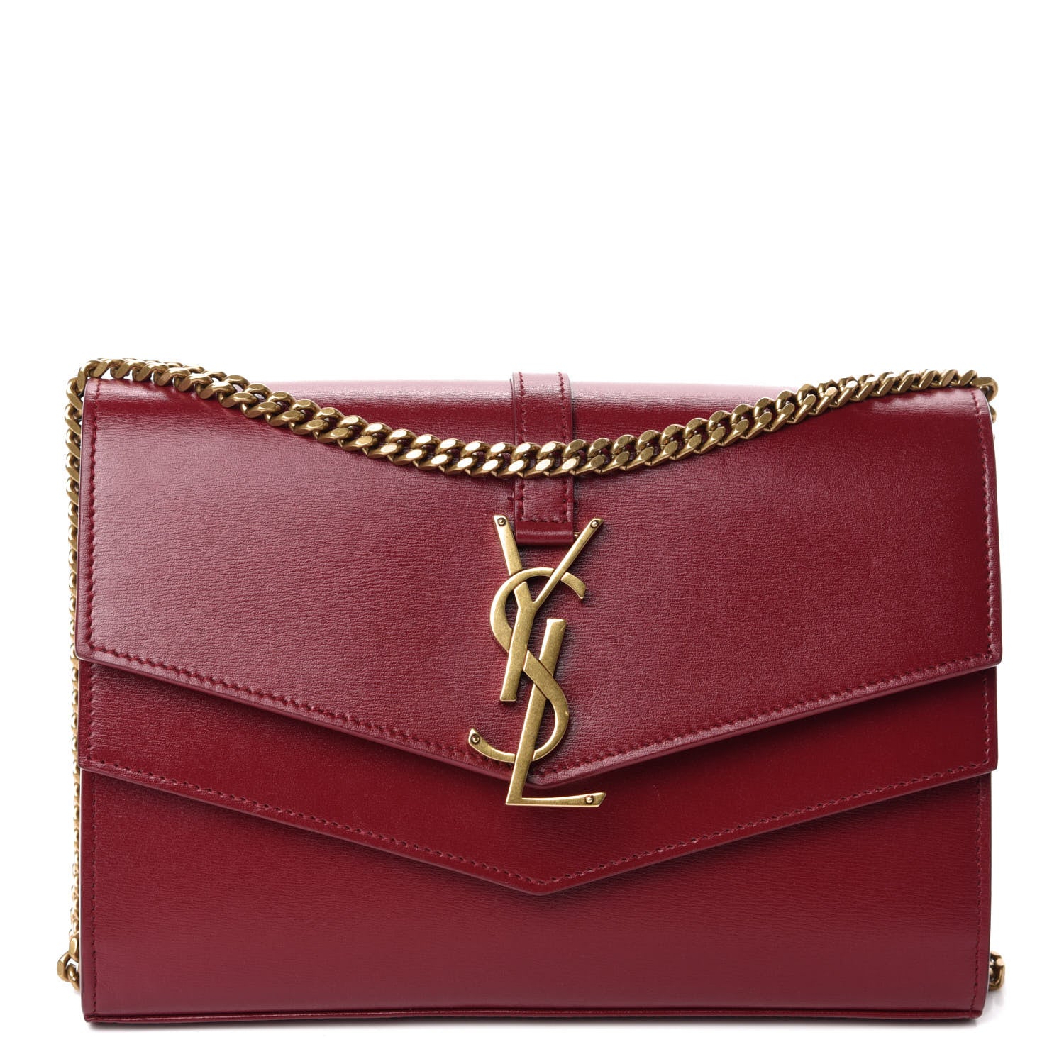 Saint Laurent Smooth Calfskin Monogram Sulpice Chain Wallet Amaretto 1 of 10