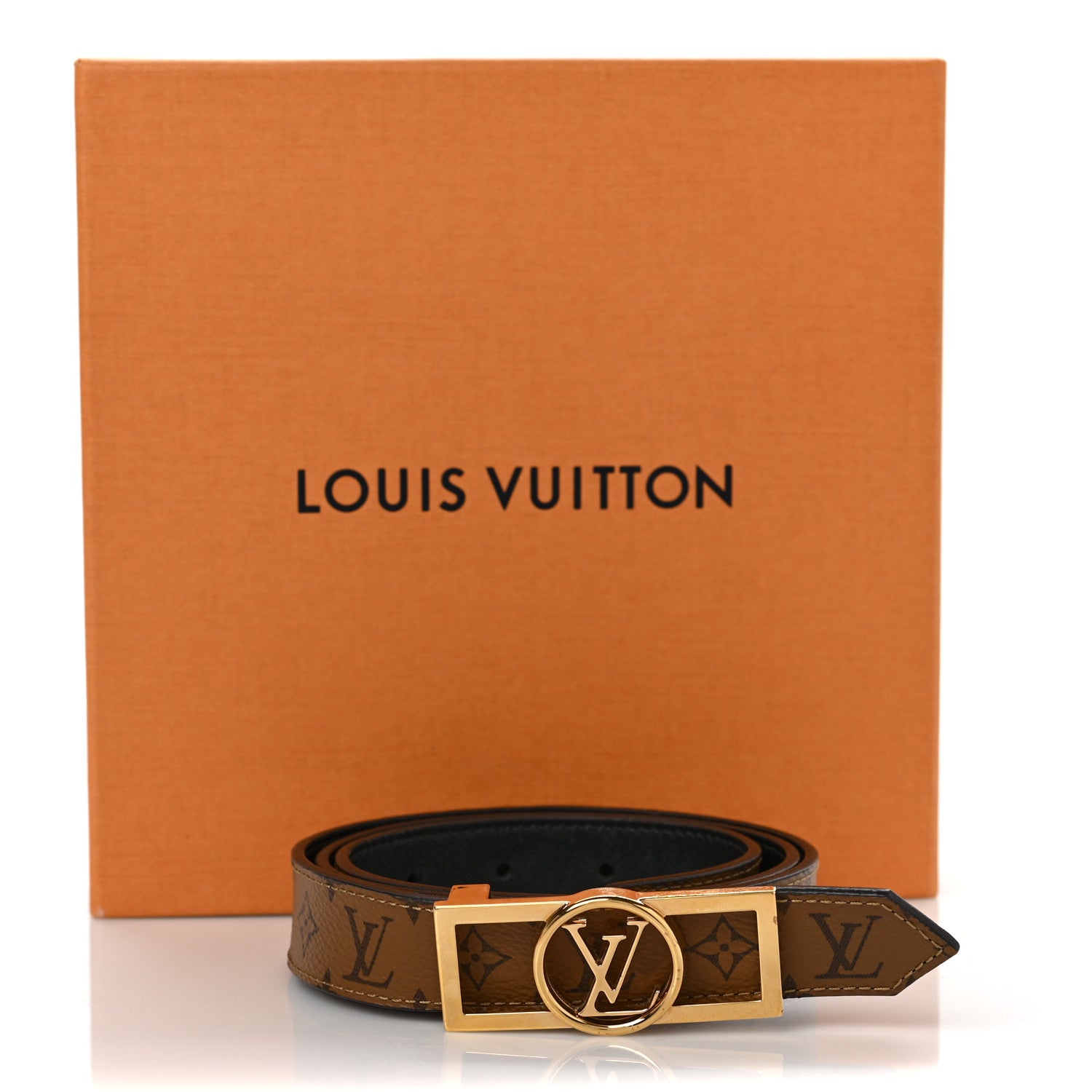 Louis Vuitton Monogram 25mm Dauphine Reversible Belt 85 34 Cream 6 of 6