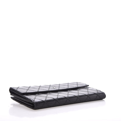 Chanel Lambskin Diamond Stitched Flap Wallet Black 4 of 8