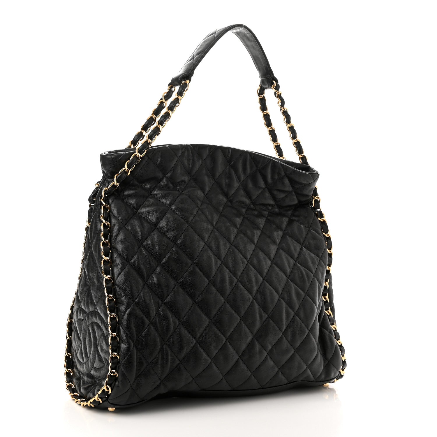 Chanel Calfskin Quilted Large Chain Me Hobo Black 3 of 12