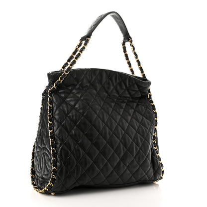 Chanel Calfskin Quilted Large Chain Me Hobo Black 3 of 12