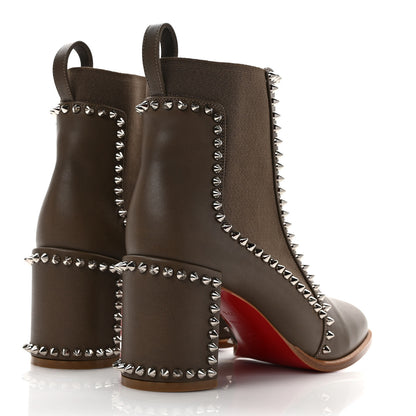 Christian Louboutin Calfskin Spikes Chelsea Outline Boots 37.5 Silex Grey 4 of 7