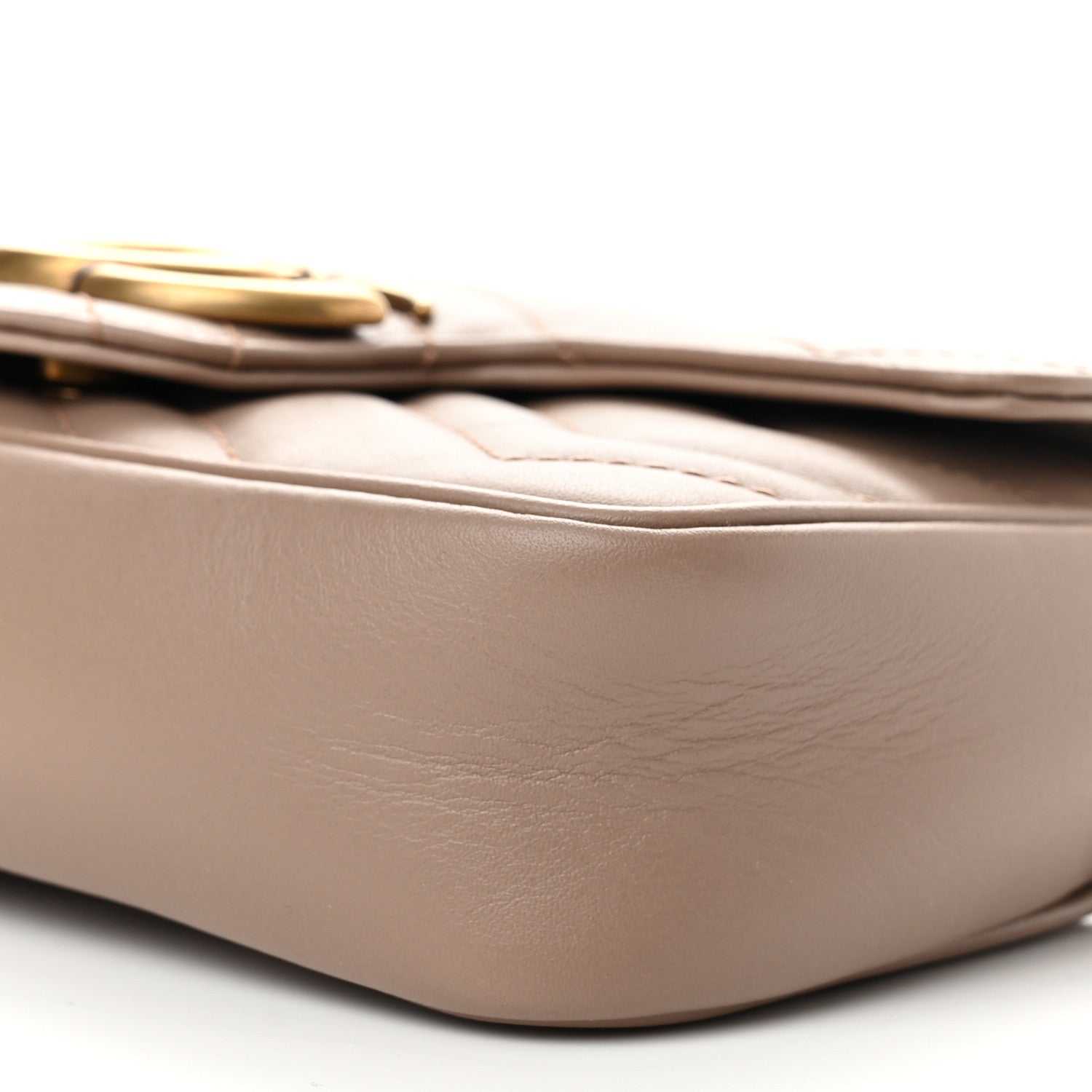 Gucci Calfskin Matelasse Super Mini GG Marmont Shoulder Bag Porcelain Rose 10 of 11