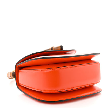 Gucci Boarded Dyana Lux Calfskin Web Mini Bamboo 1947 Top Handle Bag Calypso Orange 4 of 11