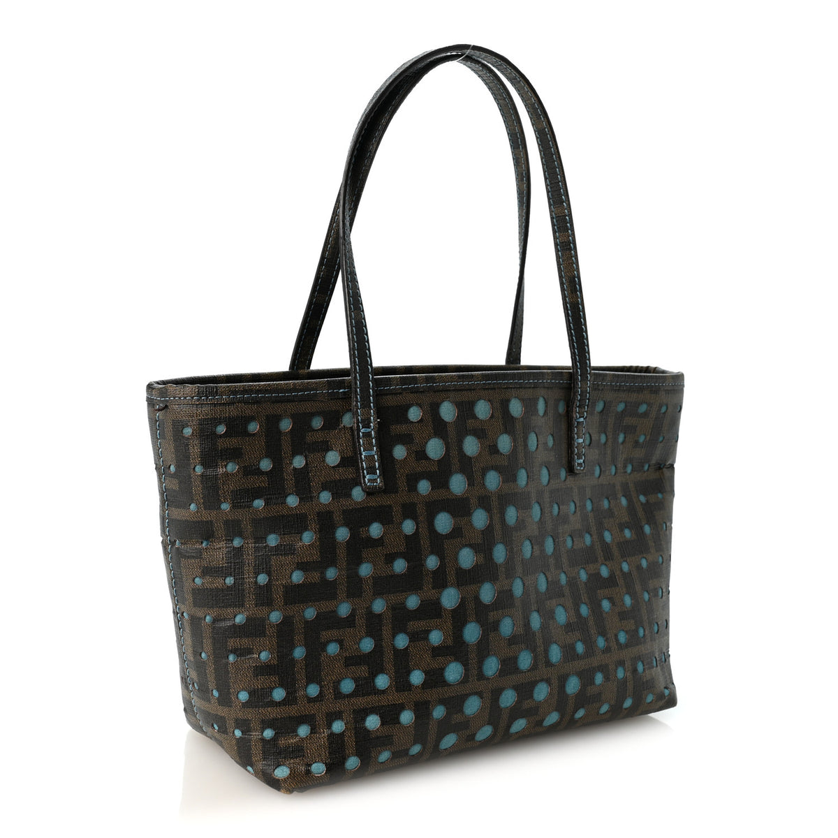 Zucca Spalmati Vitello FF Mini Roll Tote Tobacco Pavone