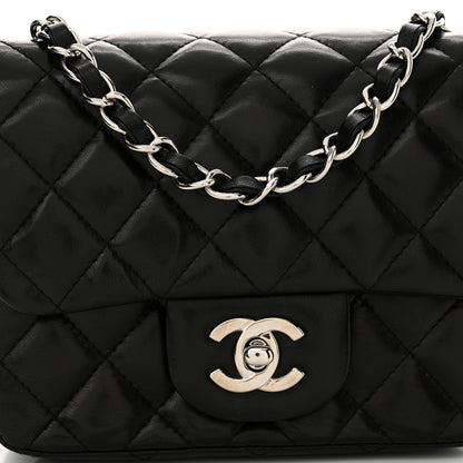 Chanel Lambskin Quilted Mini Square Flap Black 8 of 14
