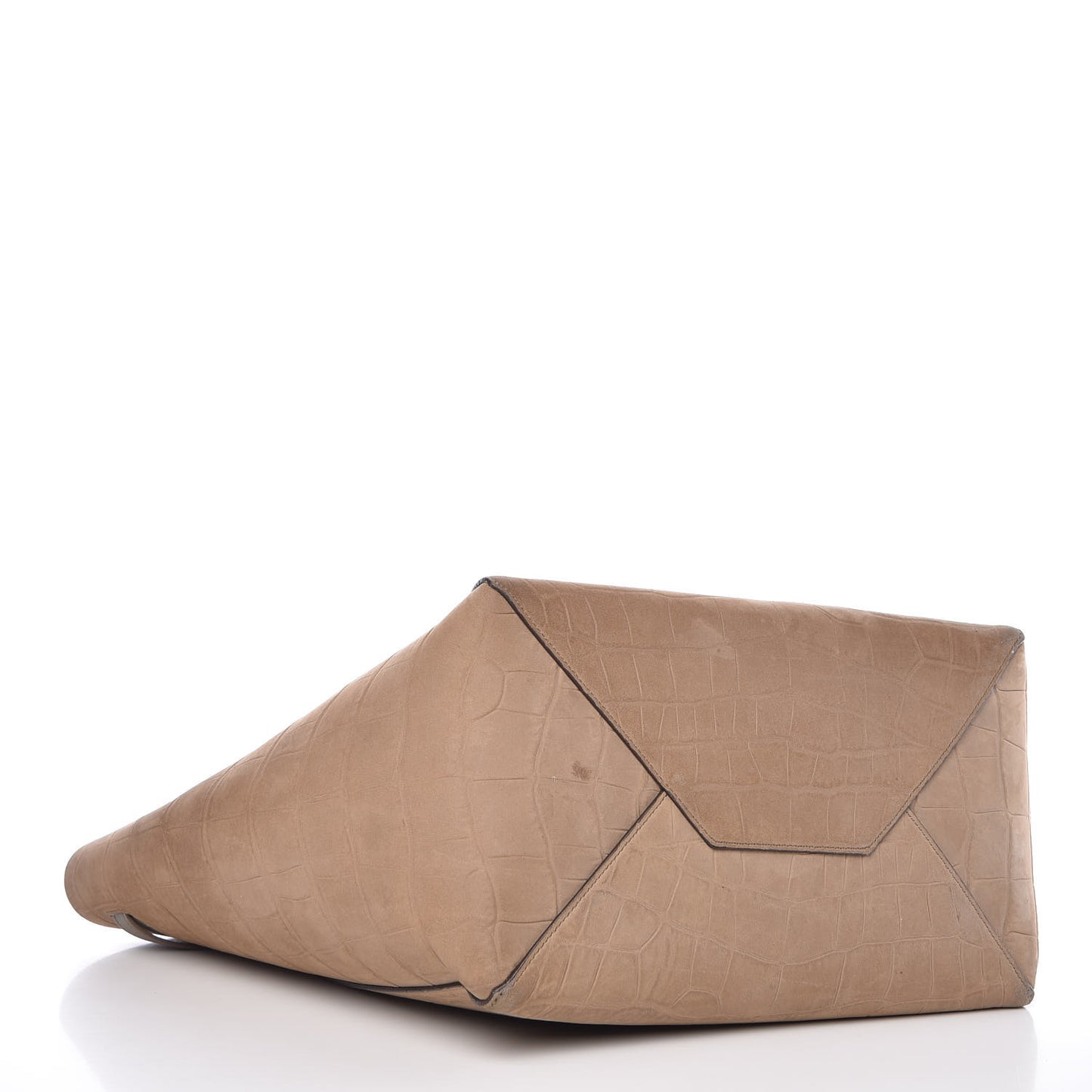 Crocodile Embossed Nubuck Medium Belt Cabas Phantom Beige