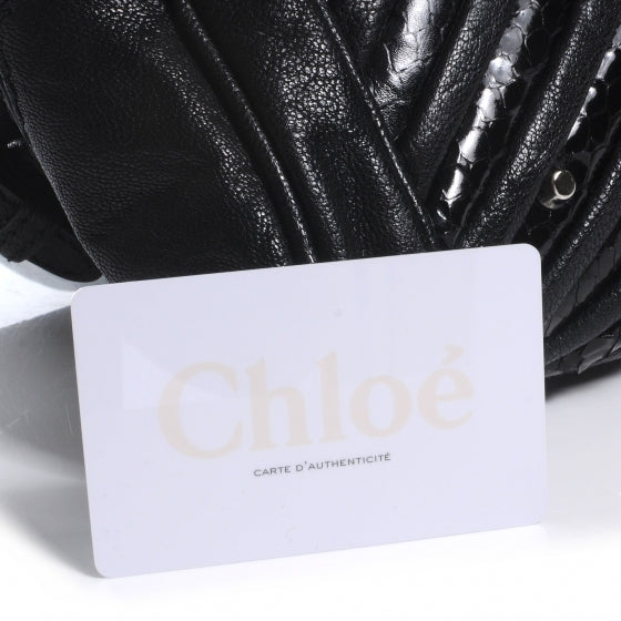 Chloe Python Chevron Paddington Black 5 of 9