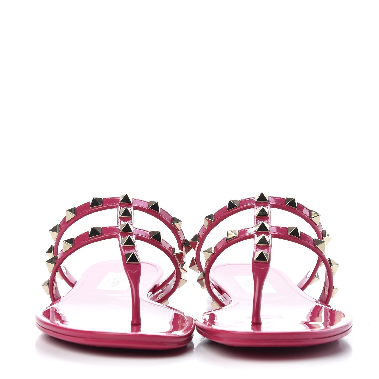 Valentino Garavani PVC Jelly Rockstud Caged Flat Thong Sandals 36 Blossom 2 of 10