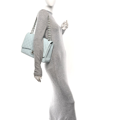Chanel Caviar Quilted Maxi Double Flap Light Blue 2 of 10
