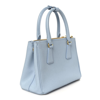 Prada Saffiano Micro Galleria Double Zip Tote Astrale 3 of 11